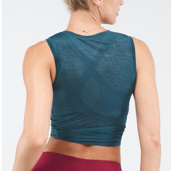 Fabletics Ryan Tie Crop Top Tank Large - Picture 5 of 6